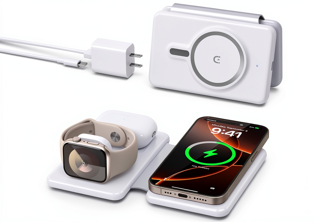 Apple Wireless Charger Station in use