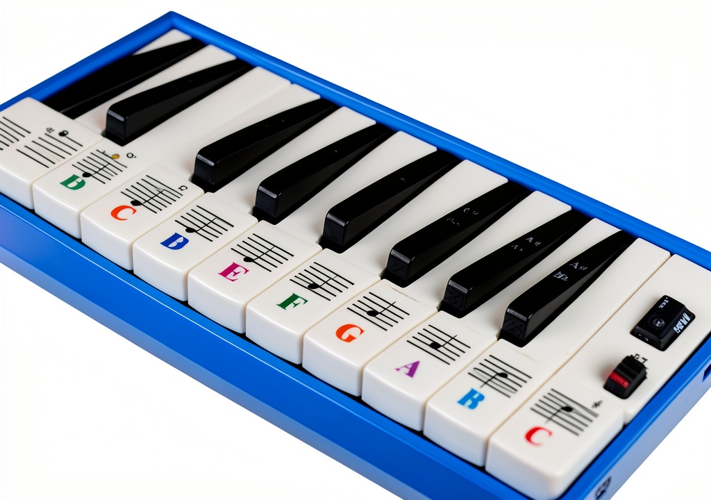 Installing Melodica Key Stickers DVN Modern Vinyl Design on a wooden desk